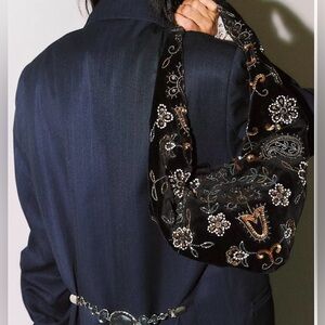 NWT Nashville nights velvet beaded bag purse